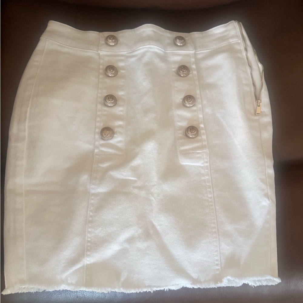 Generation Love White Buttoned Pencil Skirt